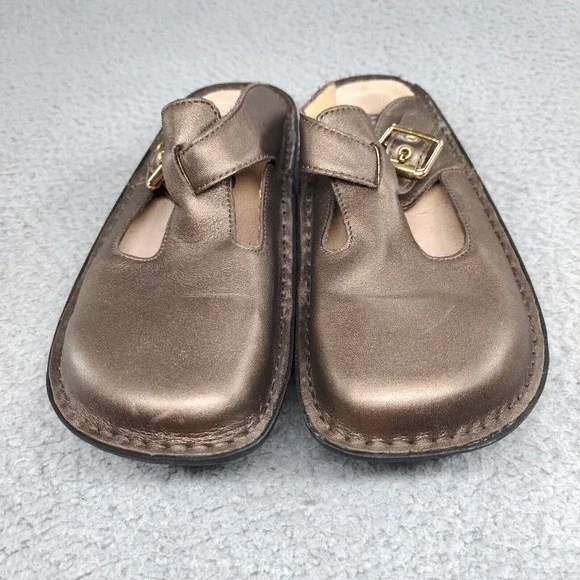 Alegria Classic Clog Sandal Women EU 36 / US 6 Bronze Metallic Leather ALG-201 - Picture 6 of 16